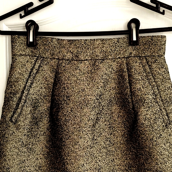 New H&M Gold Sparkly Black Metallic Pencil Skirt Pockets S / 3 / 4 / 6 Waist 28" - Picture 2 of 7